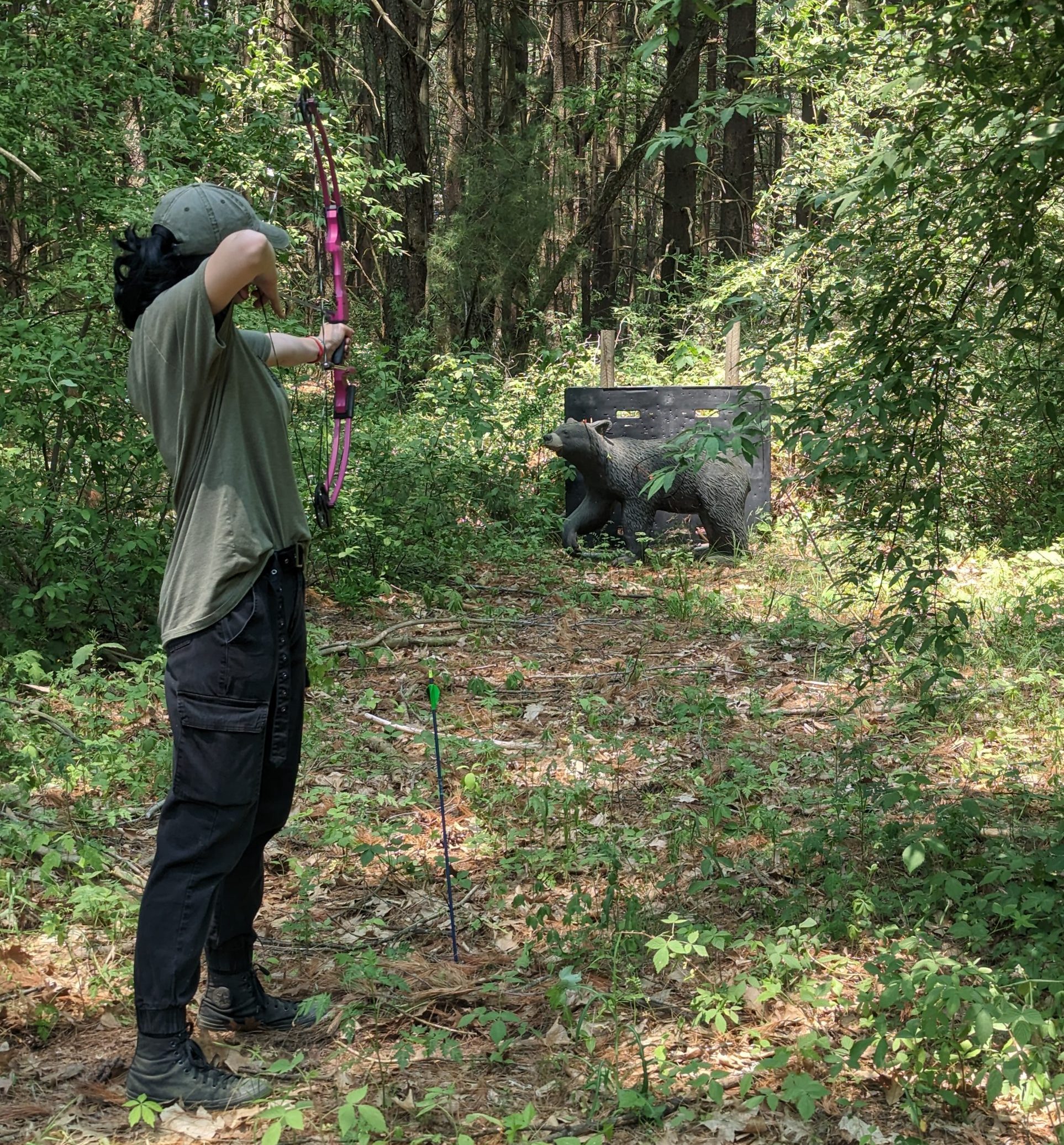 intern practicing with a bow