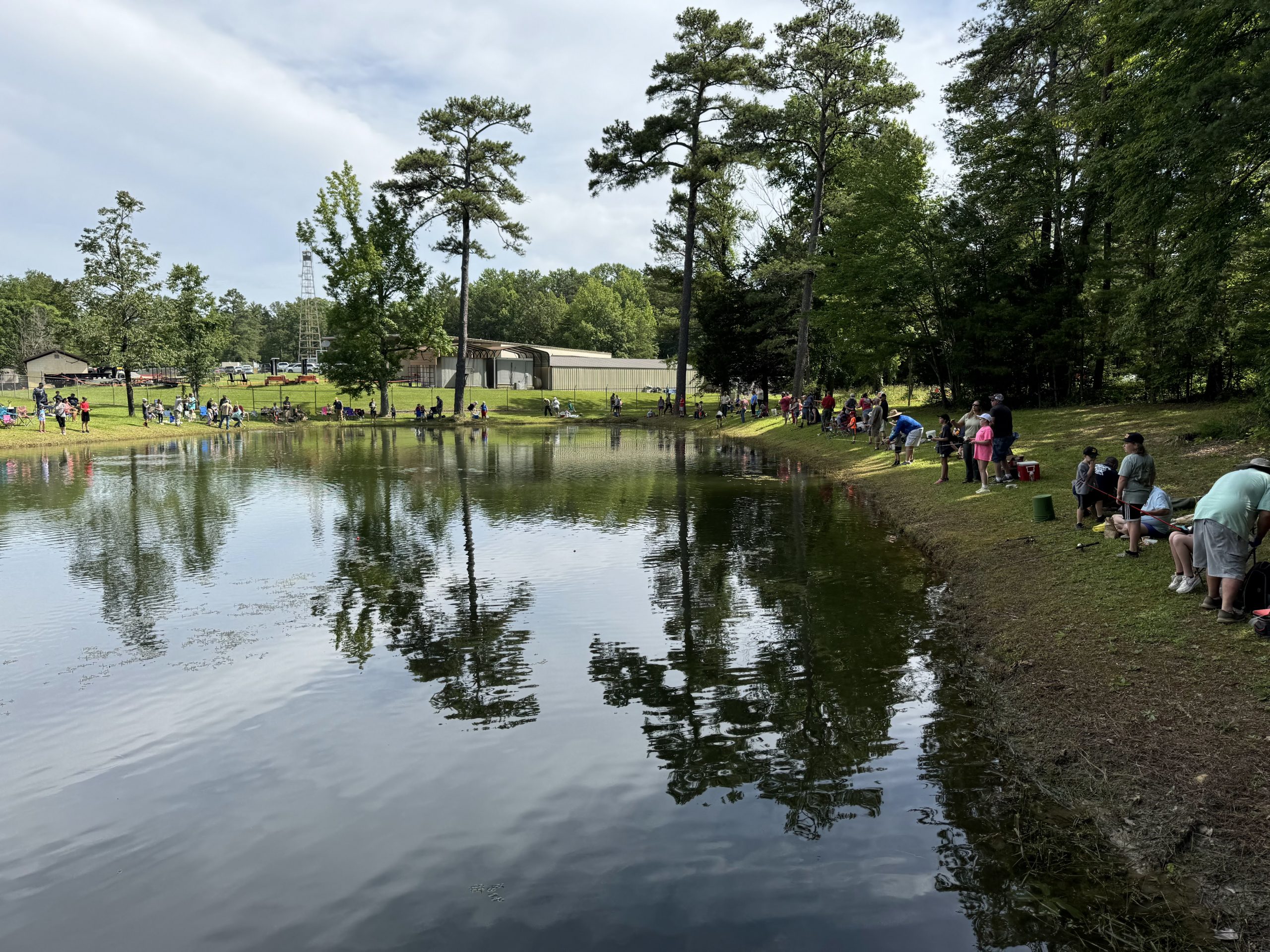 Wide view of the lake during the kids fishing derby
