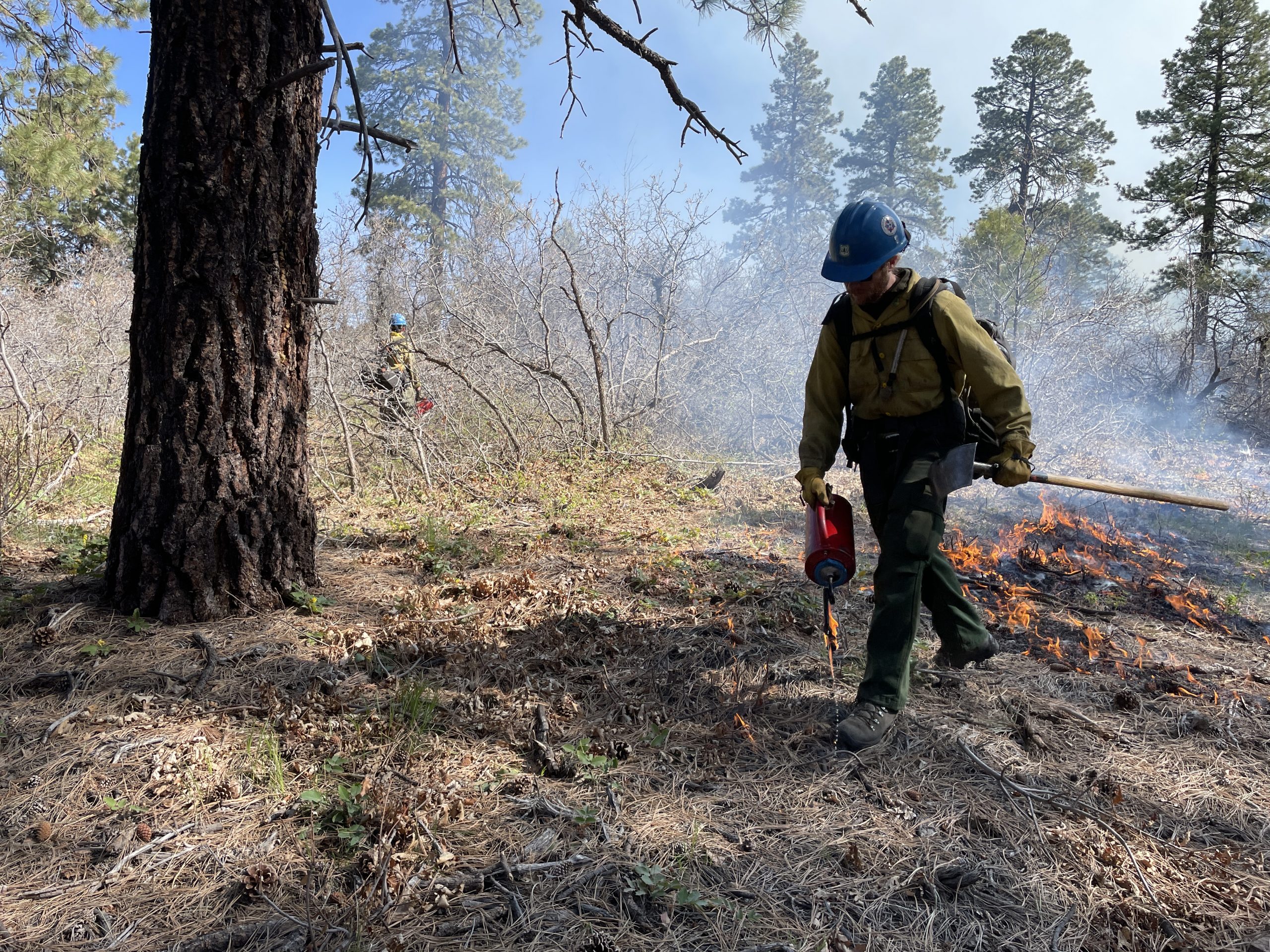 Firefighters monitoring the Spruce Creek Fire