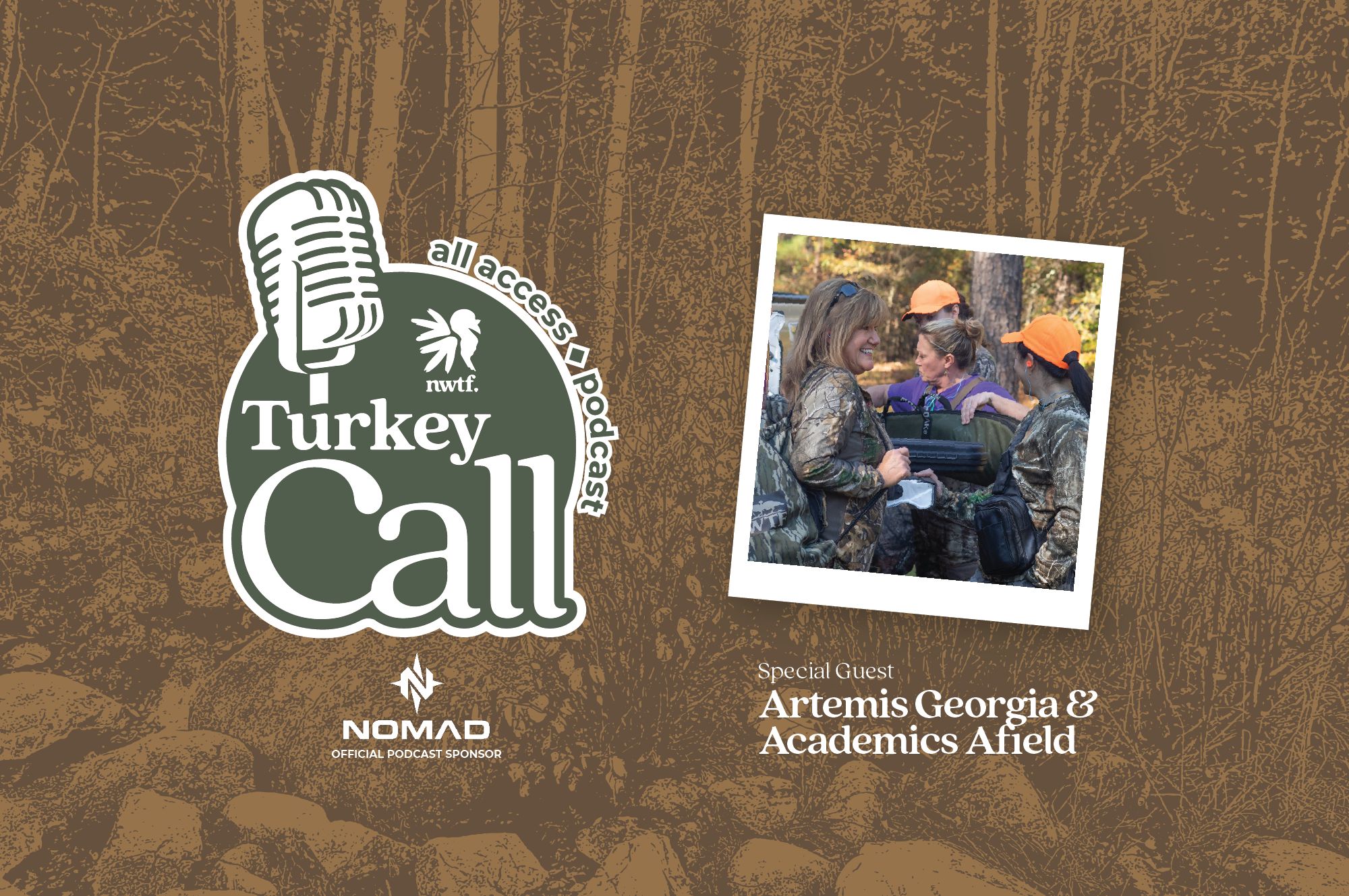 turkey call all access cover image with inset photo of a woman hunter