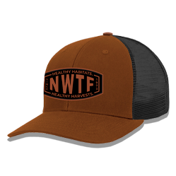 burnt orange hat with NWTF logo