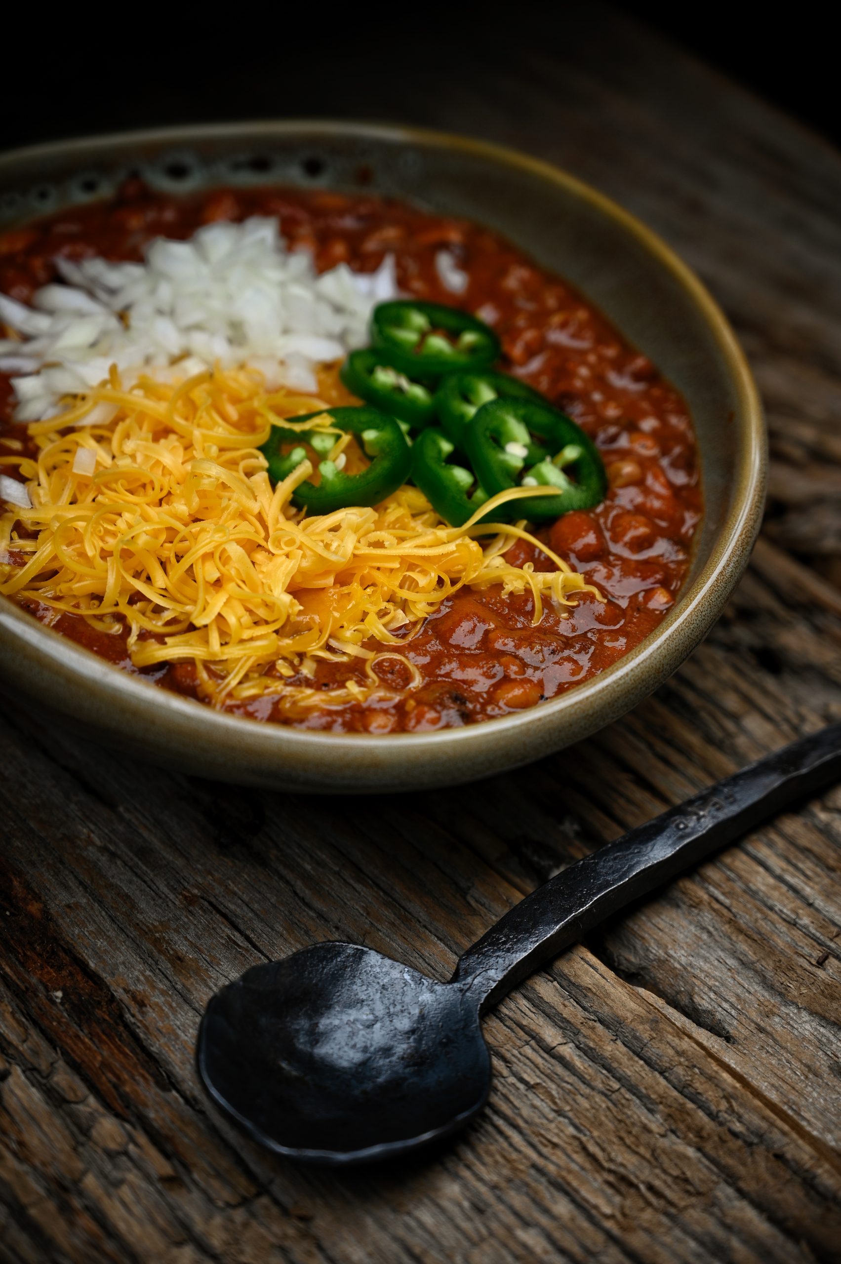 A bowl of wild turkey chili.